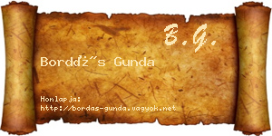 Bordás Gunda névjegykártya